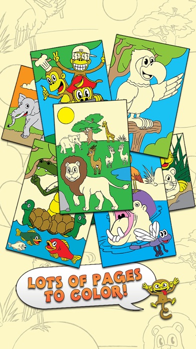 Screenshot #1 pour Coloriage tactile Zoo Animal Coloring Book Couleur Pour d'activité pour les enfants et la famille Free Edition Starter préscolaire