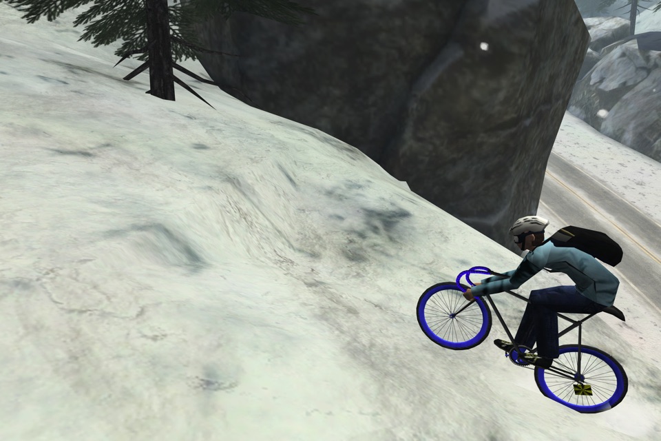 3D Winter Road Bike Racing - eXtreme Snow Mountain Downhill Race Simulator Game FREE screenshot 2