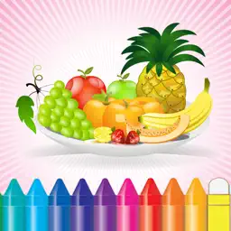 Food Coloring Book for Kids - Fruit Vegetable drawing games app icon