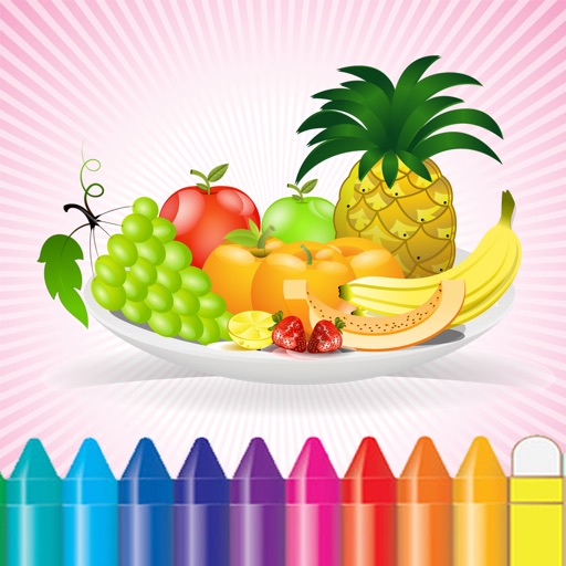 Food Coloring Book for Kids - Fruit Vegetable drawing games icon