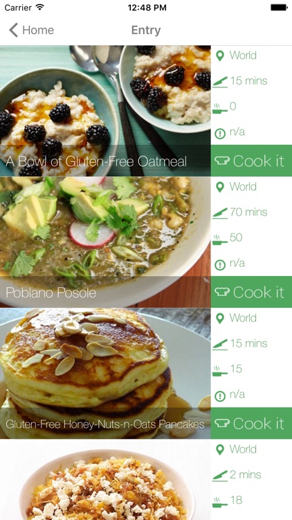 Gluten Free Recipes - Organised Recipes by Entry, Main Course and Deserts