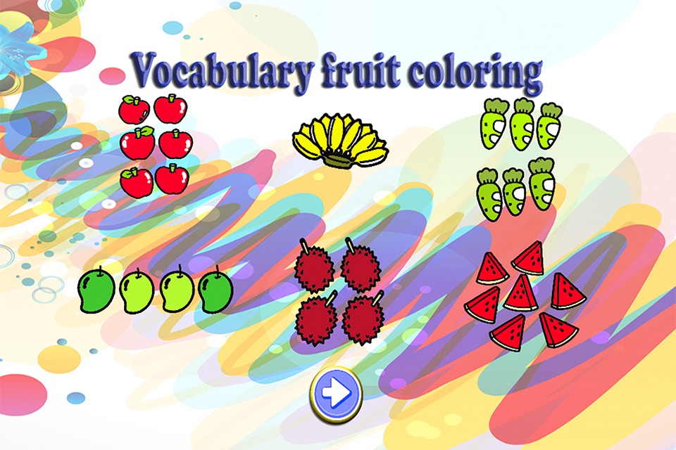 Vocabulary fruit Coloring Book screenshot 3