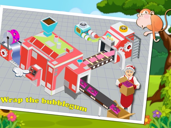 Granny's Candy & Bubble Gum Factory Simulator - Learn how to make sweet candies & sticky gum in sweets factory iPad screenshot