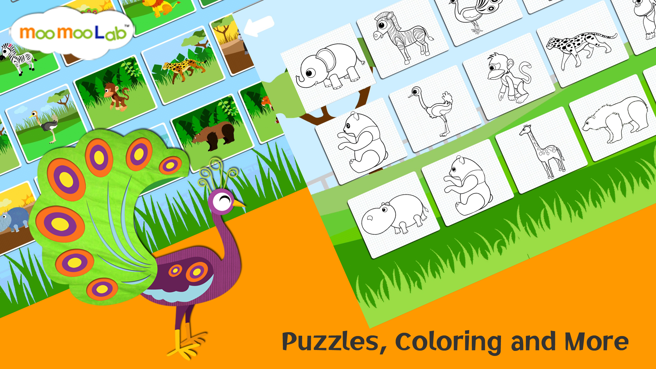 Zoo Animals - Animal Sounds, Puzzles and Activities for Toddlers and Preschool Kids by Moo Moo Lab screenshot 3