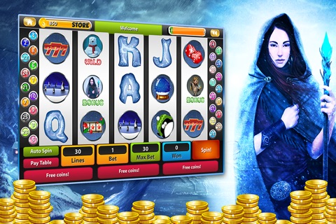 Snowy Winter Slot Machine Casino - Discover the Prize of Siberian Tiger! screenshot 2