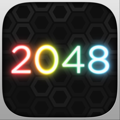 GeoMatch - 2048 experience with glowing neon particle explosions icon