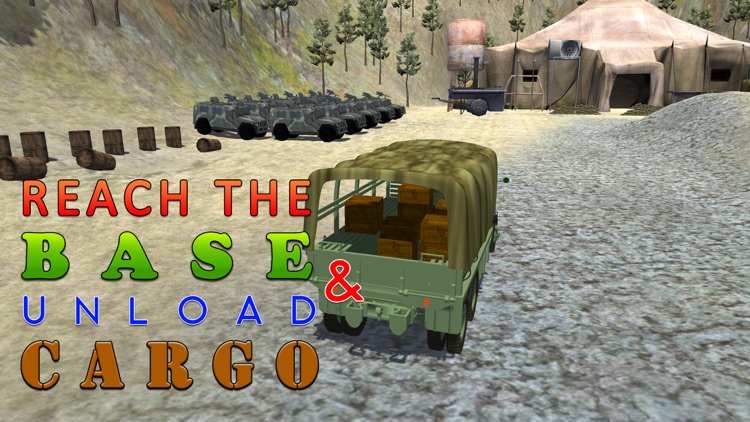 Army Cargo Truck Simulator - Deliver food supplies to military camps in this driving simulation game