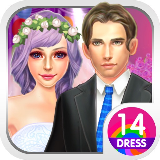 Girl Wedding Dress Up Design Icon