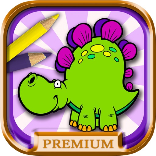 Kids paint and color animals dinosaurs coloring book - Premium icon