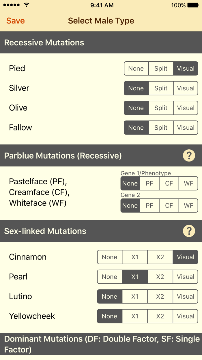 Cockatiel Color Palette