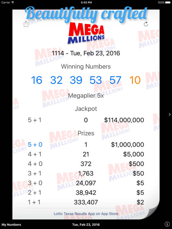 Screenshot #4 pour Mega Millions Results by Saemi