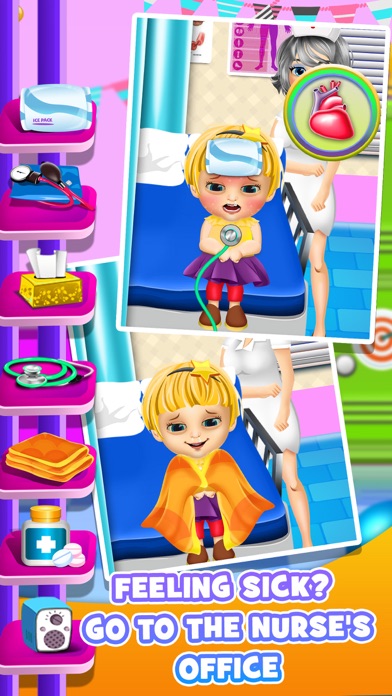 First Day of School - Baby Salon Make Up Story & Makeover Spa Kids Games! iPhone screenshot 3 - Games app