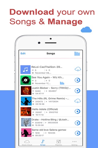 Free Music -  Player & Streamer  for Dropbox, OneDrive & Google Drive screenshot 2