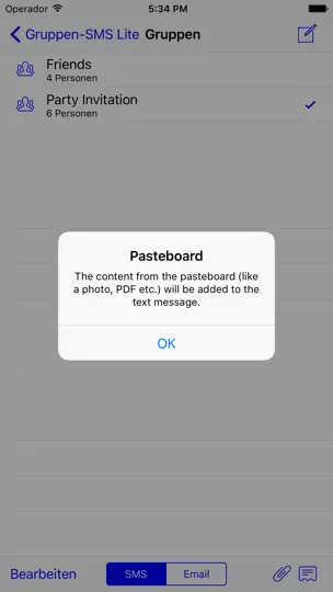 Screenshot von Gruppen-SMS Lite auf dem iPhone 5
