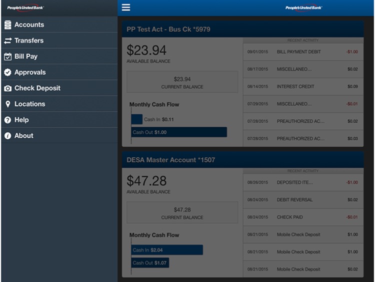 People’s United Bank Business for iPad screenshot-3
