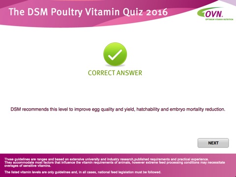 DSM Poultry Vitamin Quiz screenshot 2