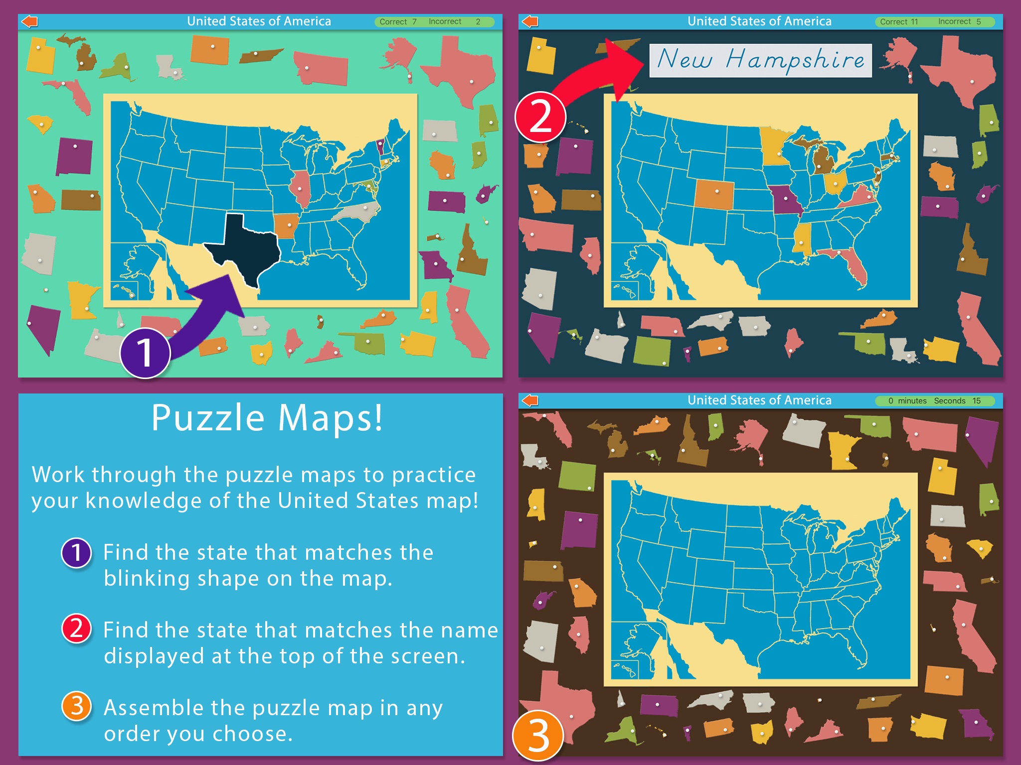 United States Of America LITE - A Montessori Approach To Geography screenshot 3