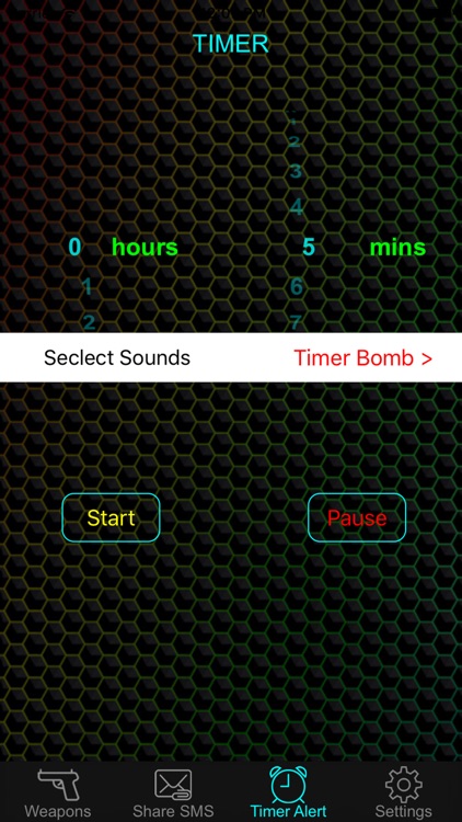 Weapon & Gun Sound Effects Button Free - Share Explosion Sounds via SMS & Timer Alert Plus
