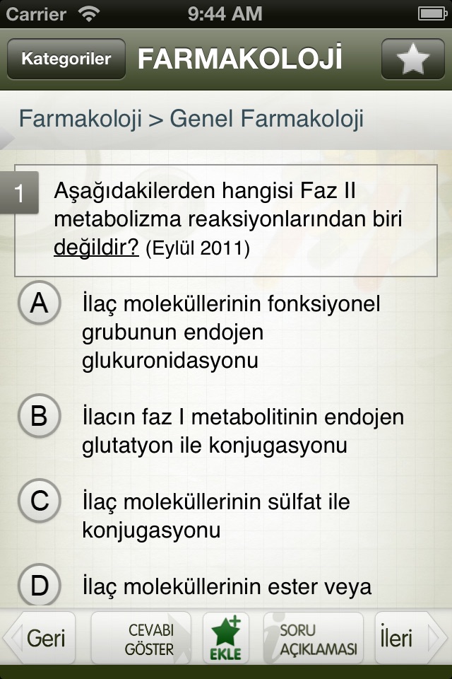 Tum TUS Soruları - Farmakoloji Lite screenshot 3