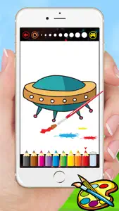 Rockets & Spaceships Coloring - Drawing for kids free games screenshot #3 for iPhone