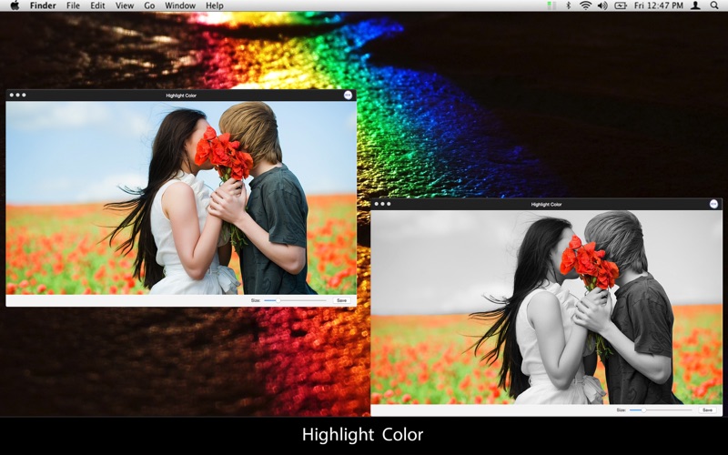 Highlight Color: Create stylish effects on your photos with your image's best colors highlighted from the background for Mac