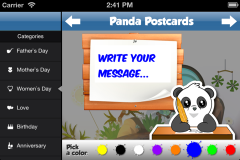 Panda PostCard screenshot 3