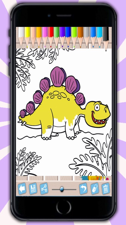 Kids paint and color animals dinosaurs coloring book - Premium screenshot-3