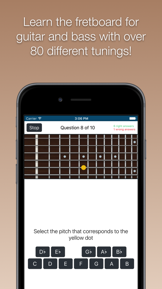 Fretboard Trainer - Learn the notes for guitar and bass - 1.0 - (iOS)