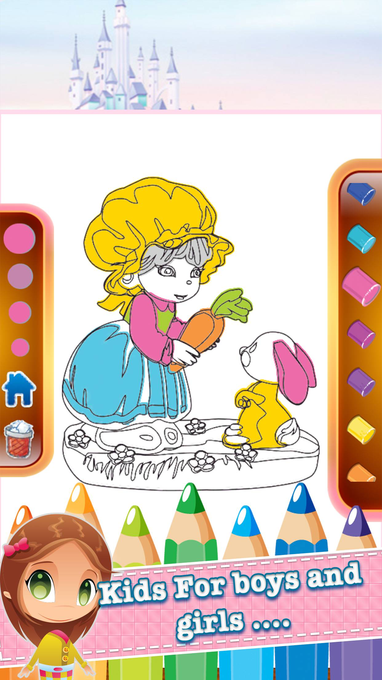 princess kids coloring book inspiration logo page screenshot 5