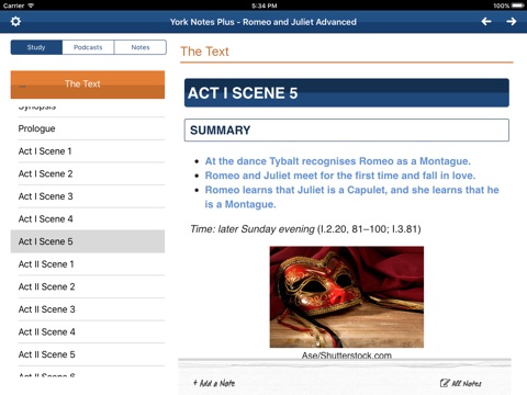 Romeo and Juliet York Notes Advanced for iPad screenshot 3