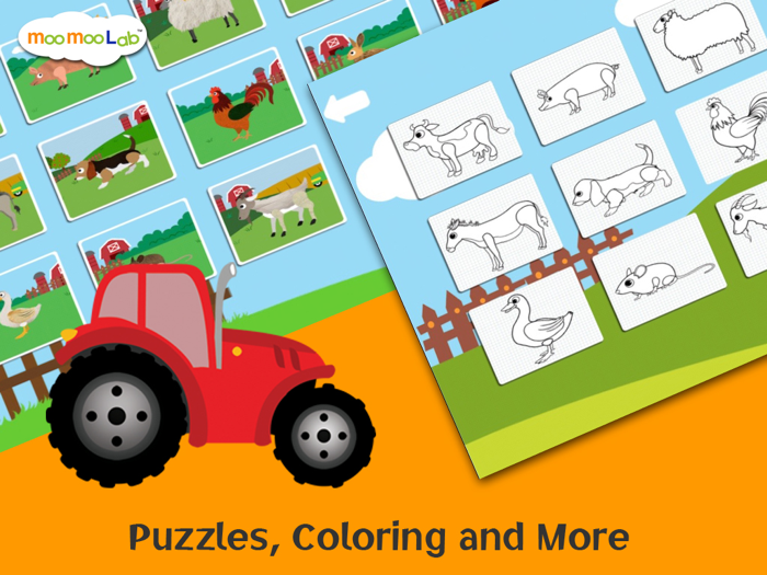 Tiere auf dem Bauernhof - Aktivitäten Puzzles Bauernhoftiere Learnspiele für Kinder und Kleinkinder von Moo Moo Lab