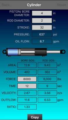 Free Hydraulic Cylinder Calculator screenshot 3