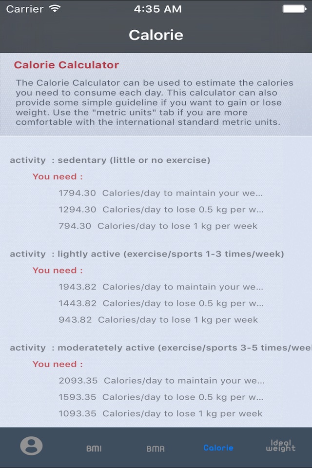 Simple Diet Plan for Ideal Weight Loss - Daily Calorie Intake Counter with Healthy BMI Calculator to Lose Fat screenshot 4