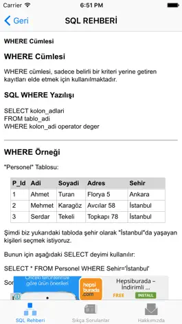 Game screenshot SQL Rehberi hack