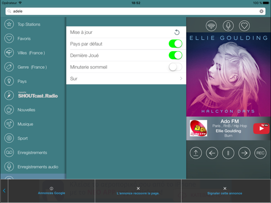 iRadio FR Gratuites iPad screenshot 5 - Music app