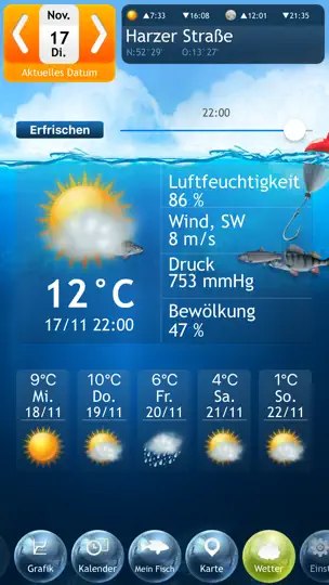 Screenshot von Angeln Deluxe - Beste Fangzeit Kalender auf dem iPhone 4