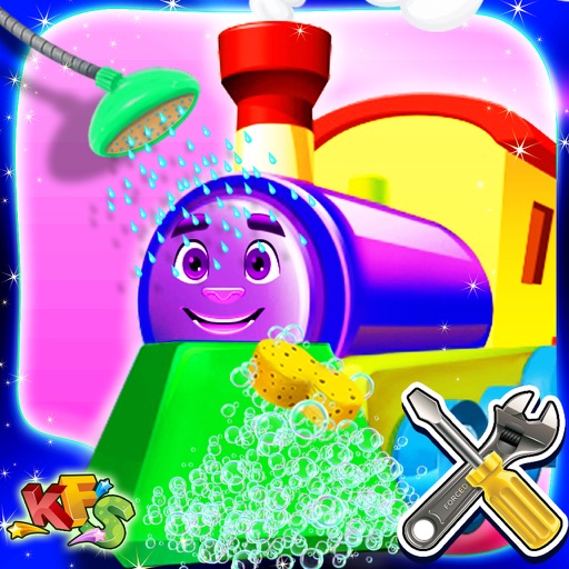 Kids train wash & repair – Fix locomotive in this mechanic garage game for kids icon