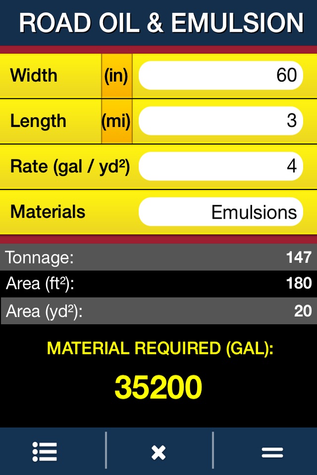 Talley Materials Calculator screenshot 3