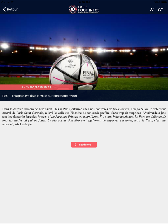 Screenshot #5 pour Paris Foot Infos : Ici c'est toute l'actualité du club parisien - PSG édition