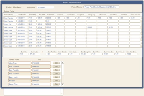 Project Planning DB screenshot 3