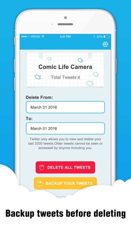 Tweetete - Delete & Backup All Twitter Tweets at Once!