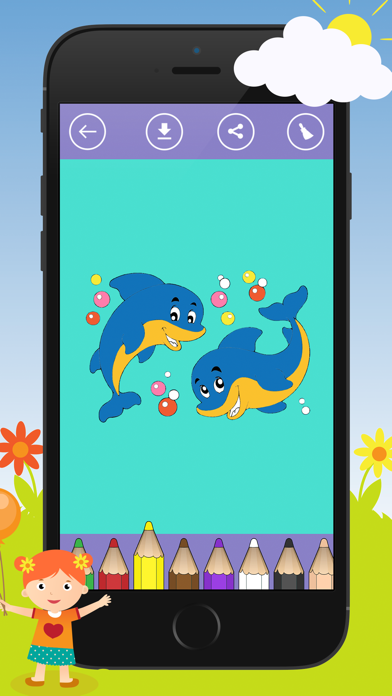 Screenshot #2 pour Livre à colorier la vie sous-marine pour les petits enfants: apprendre à peindre des images comme sirène, pirate, tortues, poissons. (Underwater & sea animal Coloring Book)