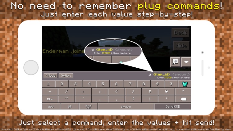 Plug Commands - Custom Keyboard for Plug for Minecraft PE