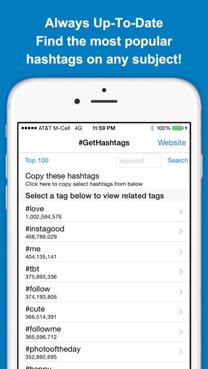 GetHashtags Free - Copy & Paste Most Popular Hashtags for Instagram