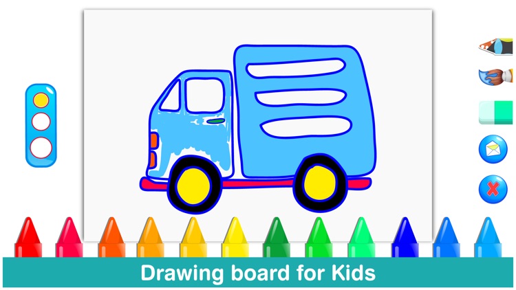 Little Trucks Colorbook Free by Tabbydo : Vehicles coloring app for kids & preschoolers screenshot-4
