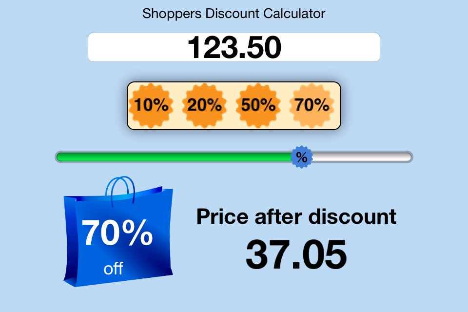 Shoppers Percentage Discount Calculator screenshot 4
