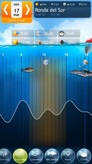 Captura de pantalla de Pesca Deluxe – Mejores Momentos Para Pescar Y Calendario De Pesca en iPhone 3