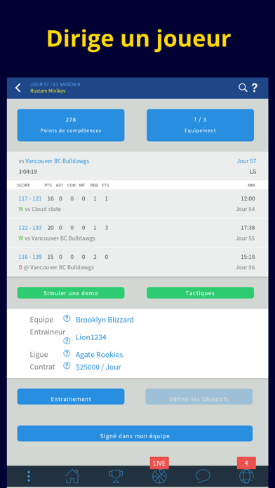Screenshot #1 pour Jeu de gestion de basketball - CyberDunk 2
