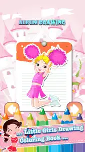 Little Girls Drawing Coloring Book - Cute Caricature Art Ideas pages for kids screenshot #2 for iPhone