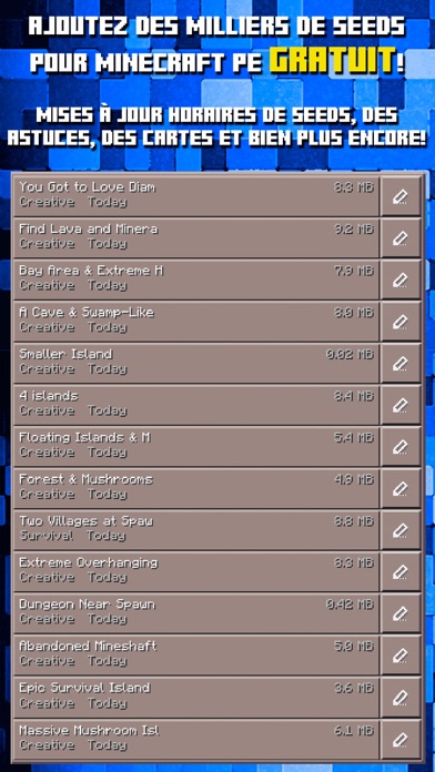 Screenshot #1 pour Seeds for Minecraft PE Seed Pocket Edition Gratuit